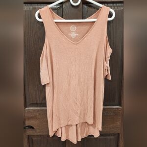 Maurices Coral Cold Shoulder Tee